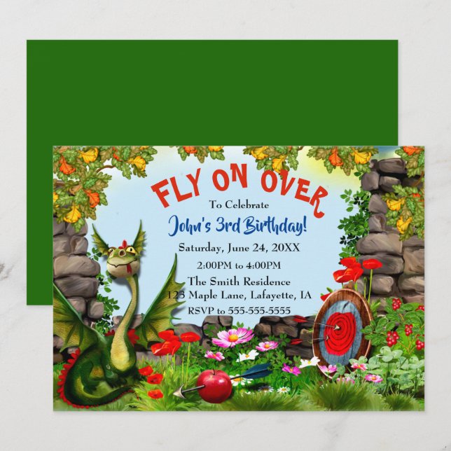 Invitación Magnífica fiesta de cumpleaños de la fantasía del  (Anverso / Reverso)