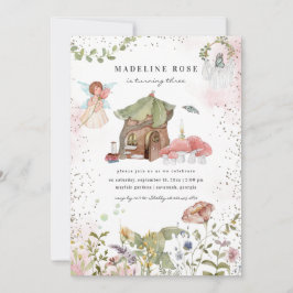 Invitación Magnífica fiesta de cumpleaños de princesas floral