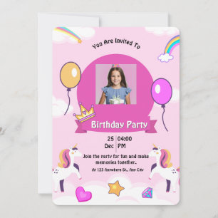 Invitación Magnífica fiesta de cumpleaños de unicornio