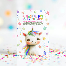 Invitación Magnífica fiesta de cumpleaños de unicornio colori