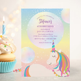 Invitación Magnífica fiesta de cumpleaños del Chica Rainbow U