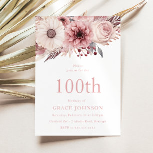 Invitación Magnífica fiesta de cumpleaños número 100 del Boho
