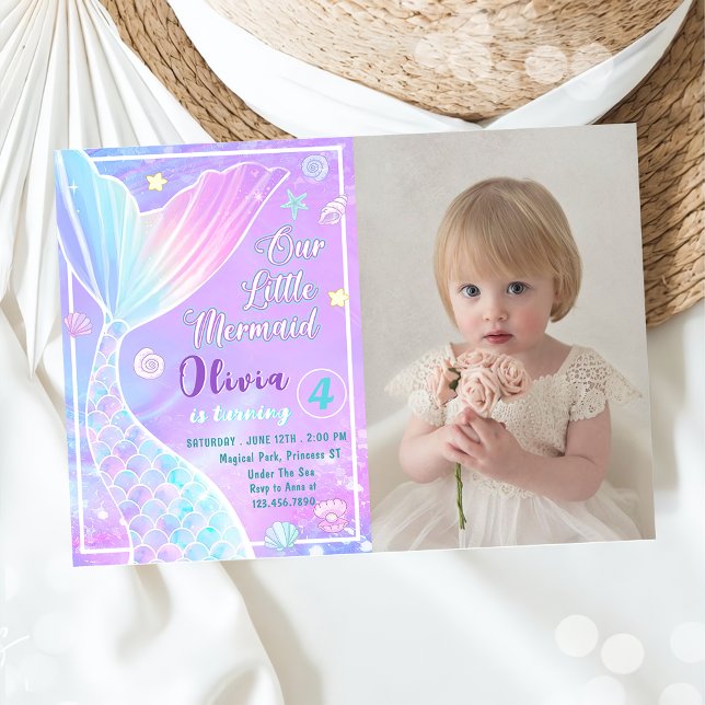 Invitación Magnífica foto de cumpleaños de nuestra sirena (Subido por el creador)