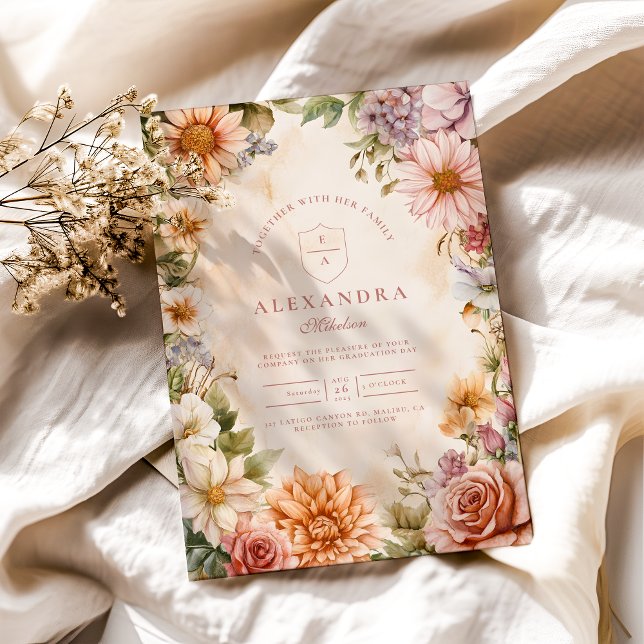 Invitación Magnífica graduación del Jardín de Flores Silvestr (Subido por el creador)