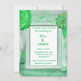 Invitación Magnífica Moda floral verde