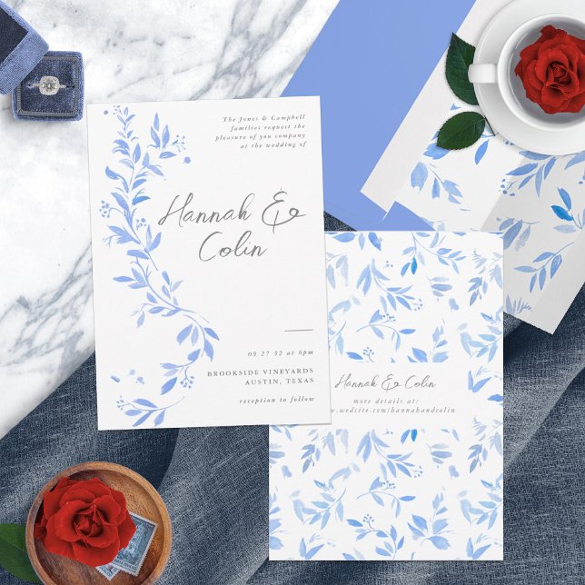 Invitación Magnífica Porcelana Pintada Azul (Subido por el creador)