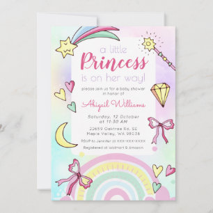 Invitación Magnífica princesa rosa/violeta, niña ducha