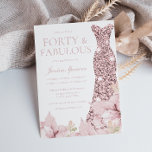 Invitación Magnífica Rubor Floral & Vestido 40 Fiesta de cump<br><div class="desc">Magnífica Rubor Floral & Vestido 40ª Invitación a la fiesta de cumpleaños Ver colección coincidente en nuestra tienda Nest y Nest</div>