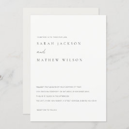 Invitación Magnífica tipografía blanca simple mínima para ren