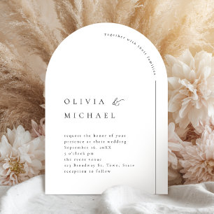 Invitación Magnífica tipografía Boda de arco moderno