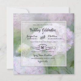 Invitación Magnífica tipografía de guion floral de Hydrangea 