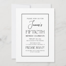 Invitación Magnífica tipografía elegante 50 cumpleaños