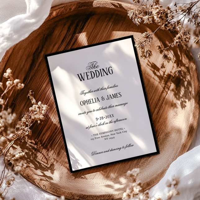 Invitación Magnífica tipografía moderna Boda blanco y negro (Subido por el creador)