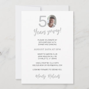 Invitación Magnífica tipografía moderna foto de cumpleaños nú