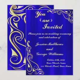 Invitación Magnífica Tipografía Regal Golden Flourish