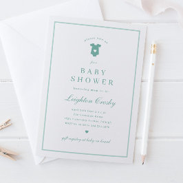 Invitación Magnífica tipografía Sage Green Baby Shower