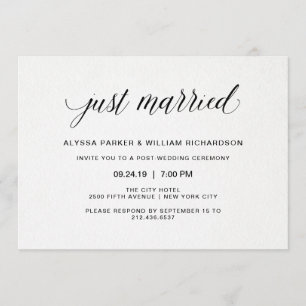 Invitación Magnífica tipografía simple, celebración casada