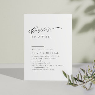 Invitación Magnífica Typografía Sencilla Ducha de Parejas Mod