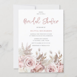 Invitación Magníficas Rosas de Rubor con ducha de novia flora