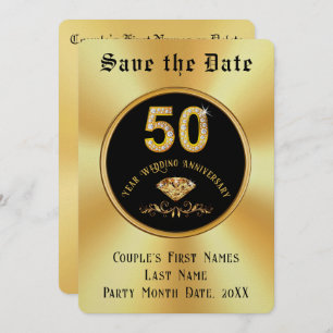 Invitación Magnífico, 50° Aniversario Boda Salva la Fecha,