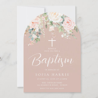 Invitación Magnífico arco de bautismo para Chicas de Rubor y 