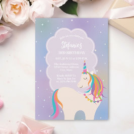 Invitación Magnífico arcoiris unicornio niños Fiesta de cumpl