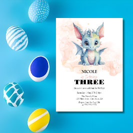 Invitación Magnífico bebé Dragón cuento de hadas cumpleaños n
