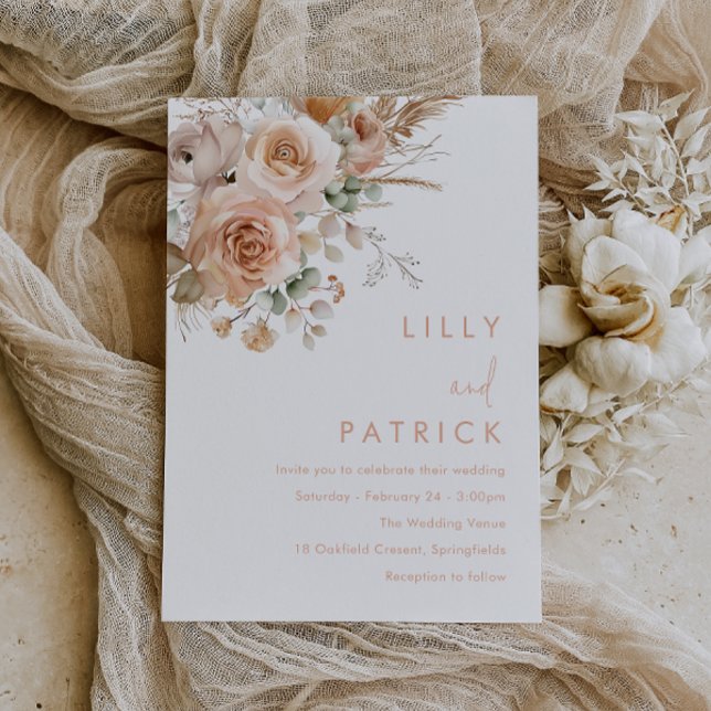 Invitación Magnífico Boda de Boho Floral (Subido por el creador)