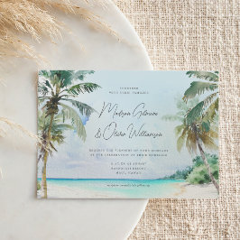 Invitación Magnífico Boda de la Isla de las Palmeras Tropical