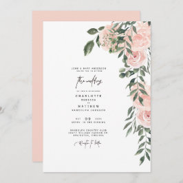 Invitación Magnífico Boda de padres de novia floral de Rubor
