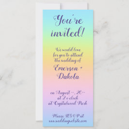 Invitación Magnífico Boda del arcoiris Pastel
