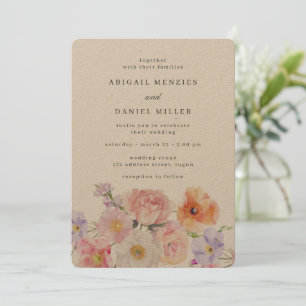 Invitación Magnífico Boda floral colorido
