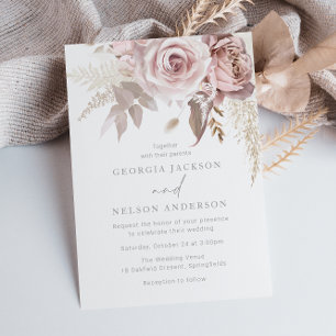 Invitación Magnífico Boda floral de Rubor