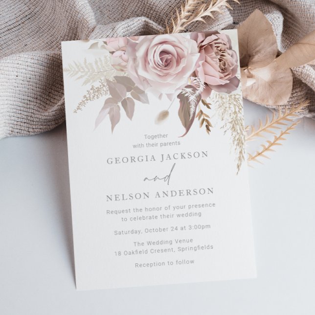 Invitación Magnífico Boda floral de Rubor (Subido por el creador)