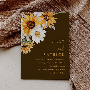Invitación Magnífico Boda Floral del Boho del girasol