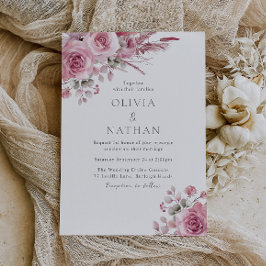 Invitación Magnífico Boda Foral de Rubor Pink Boho