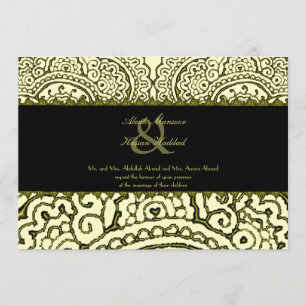 Invitación Magnífico Boda Mehndi Mandalas (Efecto Oro)