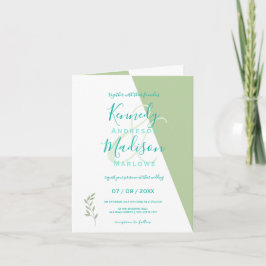 Invitación Magnífico Boda Minimalista Lime Geométrico