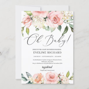 Invitación Magnífico boho rosa de la vegetación floral de col