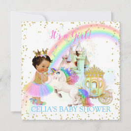 Invitación Magnífico Castillo Princesa de Arcoiris Carriage U