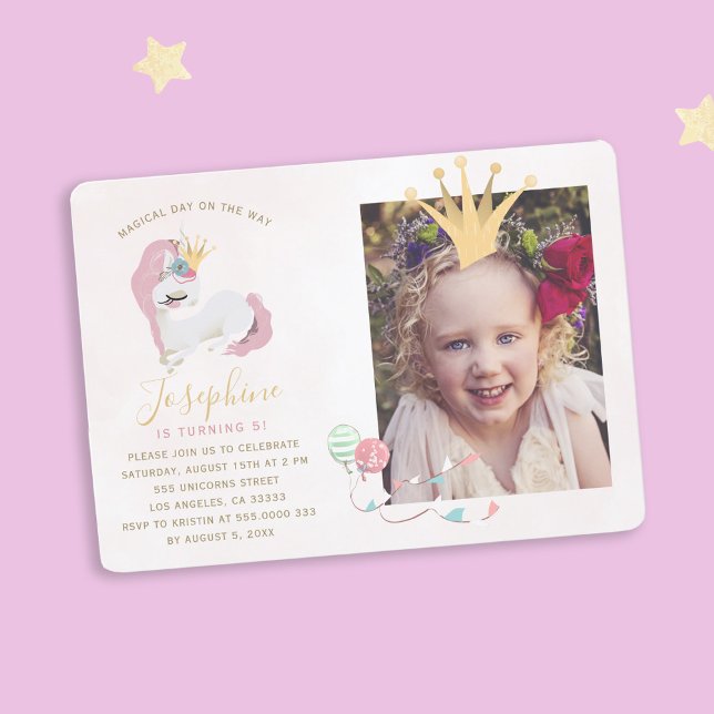 Invitación Magnífico cumpleaños de chicas de oro y rosa de un (Subido por el creador)