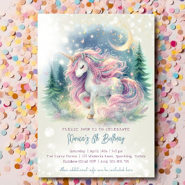 Invitación Magnífico cumpleaños de niños de unicornio