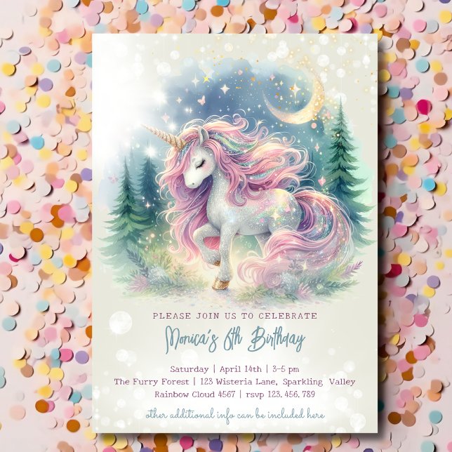 Invitación Magnífico cumpleaños de niños de unicornio (Subido por el creador)