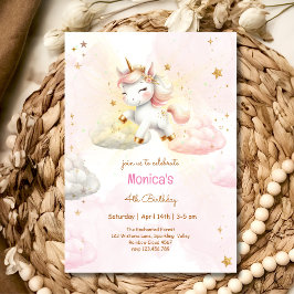 Invitación Magnífico cumpleaños de niños de unicornio pastel