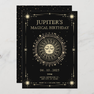 Invitación Magnífico cumpleaños de tarot boho místico