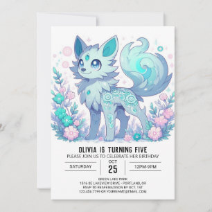 Invitación Magnífico cumpleaños digital de lobo encantado