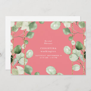 Invitación Magnífico Eucalyptus Peach Bridal Shower