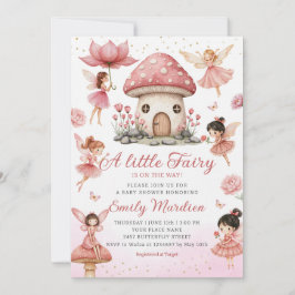 Invitación Magnífico Fairy Pink lindo Floral Garden Baby Show