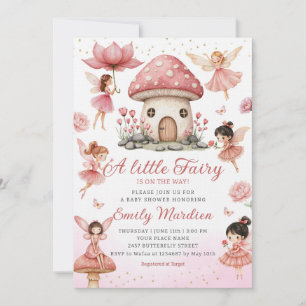 Invitación Magnífico Fairy Pink lindo Floral Garden Baby Show