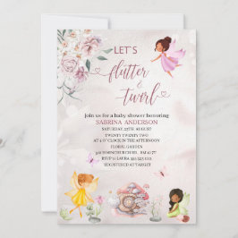 Invitación Magnífico Floral Hada Princesa ducha Invita
